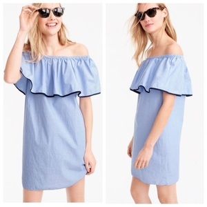 SOLD - J.Crew Chambray Off-the-Shoulder Dress